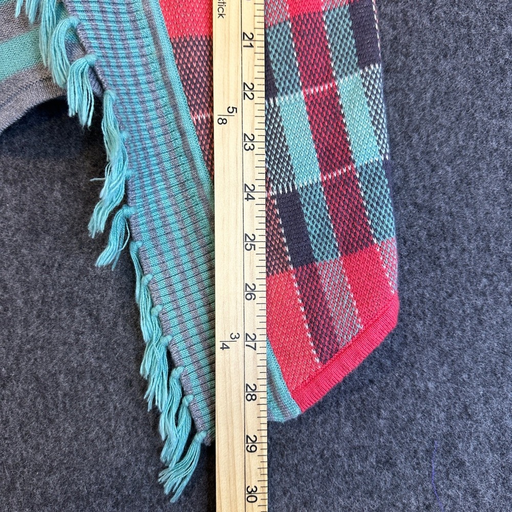 Matilda Jane Steadfast Open Front Cardigan Plaid Striped Fringe Teal Girls Sz 8 - Picture 7 of 16
